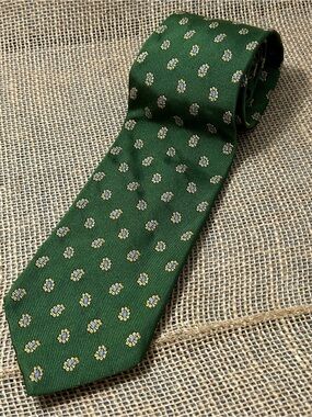 Brooks Brothers Makers Silk Tie Paisley Green Vintage Formal Business Casual